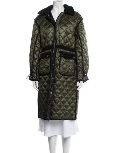 Pre-owned Maje Faux Fur Jacket In Green