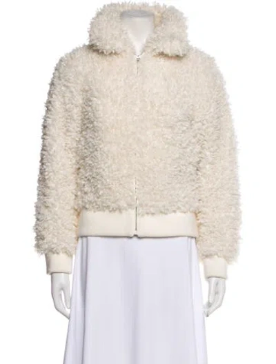 Pre-owned Maje Faux Fur Jacket In Neutral