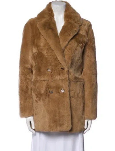 Pre-owned Maje Faux Fur Jacket In Neutral