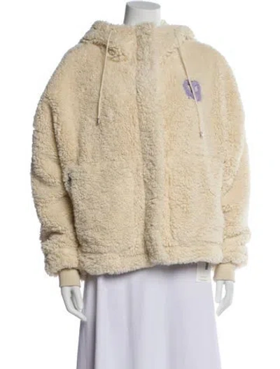 Pre-owned Maje Faux Fur Jacket In Neutral