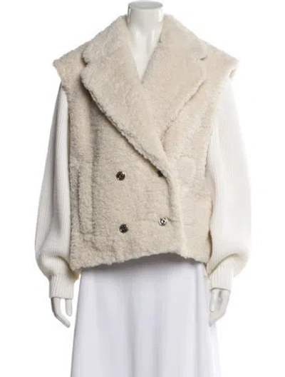 Pre-owned Maje Faux Fur Jacket In Neutrals