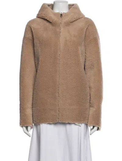 Pre-owned Maje Faux Fur Jacket In Neutrals