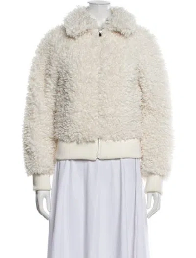 Pre-owned Maje Faux Fur Jacket In Neutrals