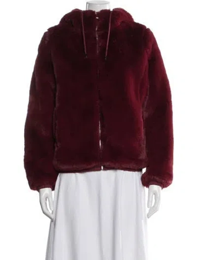 Pre-owned Maje Faux Fur Jacket In Red