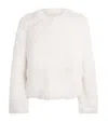 Maje Faux Fur Jacket In Neutral