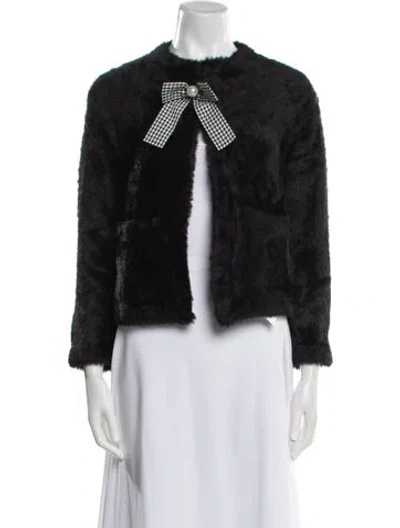 Pre-owned Maje Faux Fur Jacket W/ Tags In Black