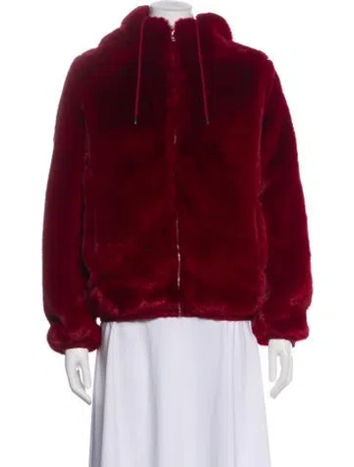 Pre-owned Maje Faux Fur Jacket W/ Tags In Red