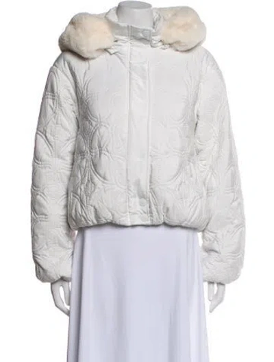 Pre-owned Maje Faux Fur Jacket In White