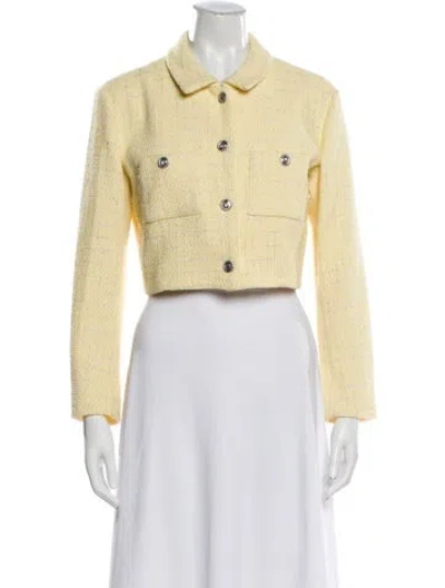 Pre-owned Maje Faux Fur Jacket In Yellow