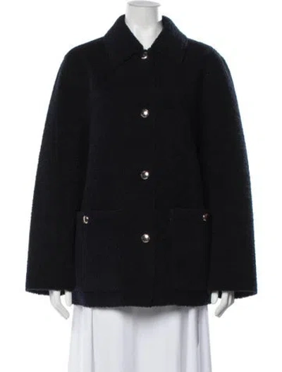 Pre-owned Maje Faux Leather Coat In Black