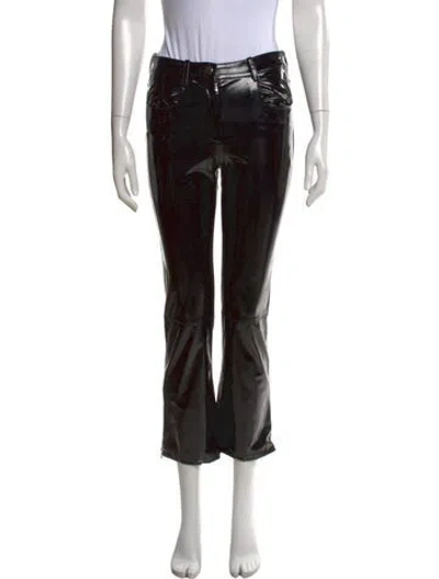 Pre-owned Maje Faux Leather Flared Pants In Multi