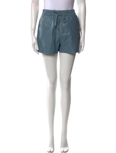 Pre-owned Maje Faux Leather Mini Shorts In Blue
