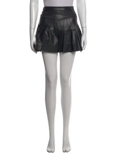 Pre-owned Maje Faux Leather Mini Skirt In Black
