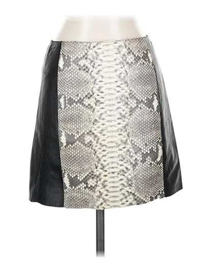 Pre-owned Maje Faux Leather Skirt In Gray