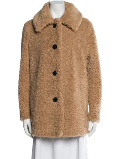 Pre-owned Maje Faux Shearling Faux Fur Jacket In Neutral