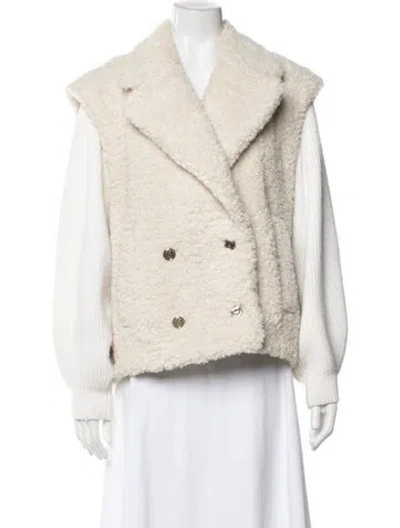 Pre-owned Maje Faux Shearling Jacket In Neutrals