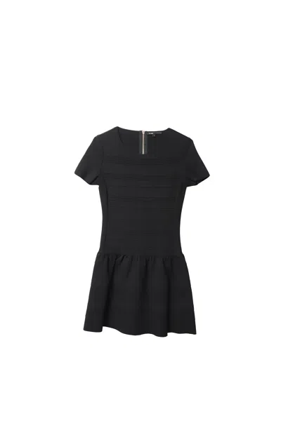 Maje Fit And Flare Dress In Black Viscose