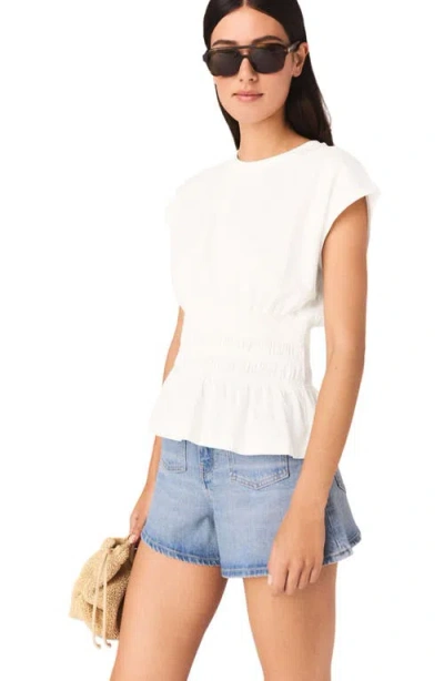Maje Fitted Pleated T-shirt In White