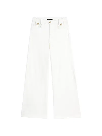 Maje Flared Denim Jeans In White
