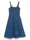 Maje Robolini Babydoll Denim Dress In Blue
