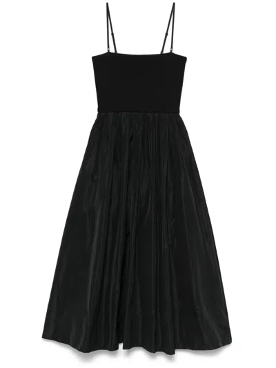 Maje Flared Maxi Dress In Black