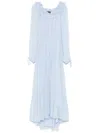 Maje Risata Chiffon Midi Dress In Blue