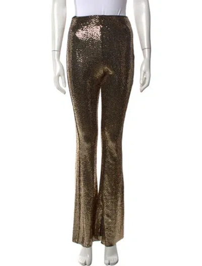 Pre-owned Maje Flared Pants W/ Tags In Gold/metallic