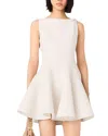 Maje Womens Ecru Flared Hardware-embellished Tweed Mini Dress In White