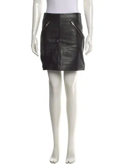 Pre-owned Maje Fleece Mini Skirt In Black