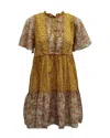 Maje Floral Cotton One Piece Dress Size 34 In Multi