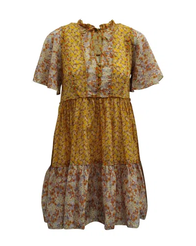 Maje Floral Cotton One Piece Dress Size 34 In Multi