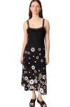Maje Floral Crochet Maxi Dress In Black