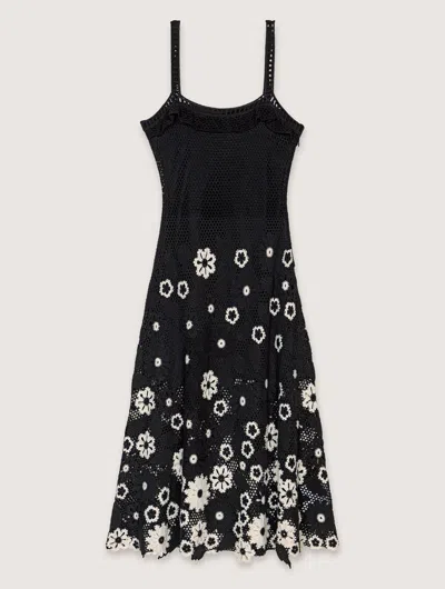 MAJE FLORAL CROCHET MAXI DRESS