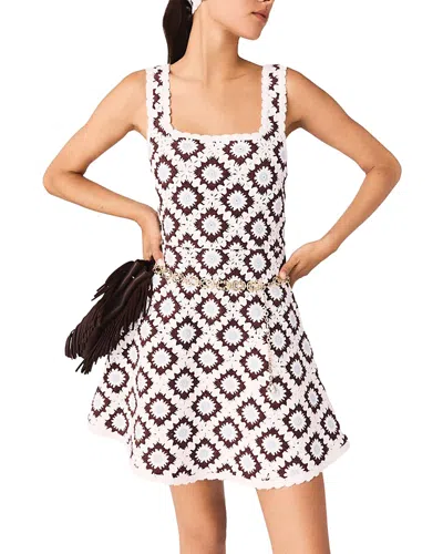 Maje Floral Crocheted Dress In White