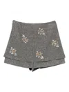 Maje Floral-embellished Layered Skorts In Gray