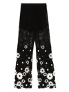 Maje Floral Crochet Trousers In Black