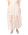 Shop Maje Floral Guipure Maxi Skirt In White