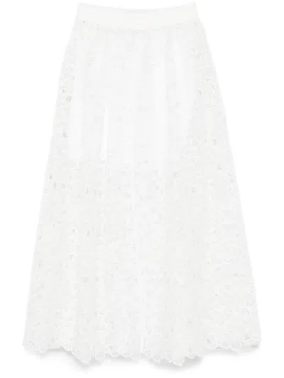 Maje Floral-lace Maxi Skirt In White