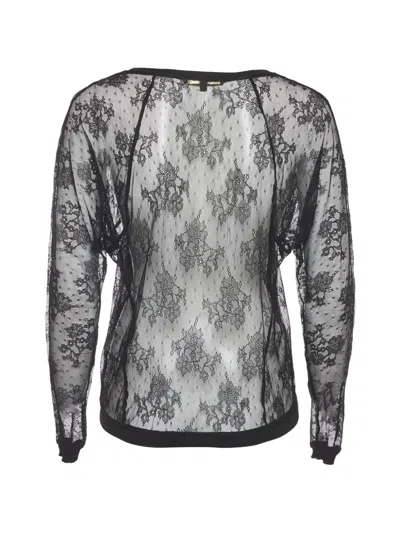 Pre-owned Maje Floral Lace Top In Black