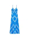 Maje Patterned Maxi Dress In Blue