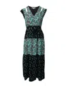 Maje Floral Maxi Dress With Flutter Sleeve In Multicolor Viscose In Multi