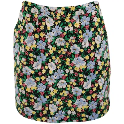 Maje Floral Mini Pencil Skirt In Multicolor Viscose