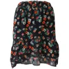 Maje Floral Mini Skirt In Black Print Silk