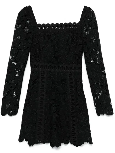 Maje Floral-motif Mini Dress In Black