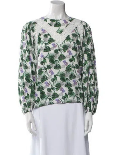 Pre-owned Maje Floral Print Bateau Neckline Sweatshirt In Multi