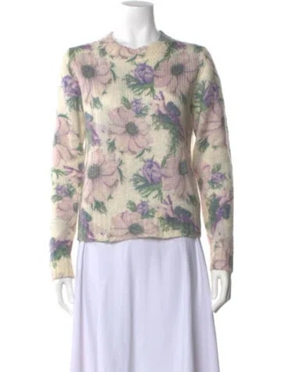 Pre-owned Maje Floral Print Crew Neck Sweater In Multi