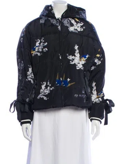 Pre-owned Maje Floral Print Jacket In Blue