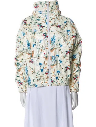 Pre-owned Maje Floral Print Jacket In White