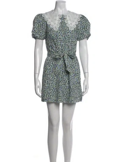 Pre-owned Maje Floral Print Jumpsuit In Green