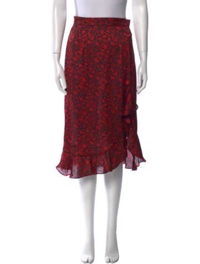 Pre-owned Maje Floral Print Knee-length Skirt In Multi